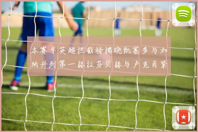 本赛季英超拦截榜揭晓凯塞多与加纳并列第一赫拉芬贝赫与卢克肖紧随其后